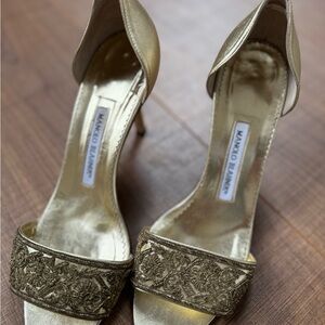 Manolo Blahnik Gold Women's Heels